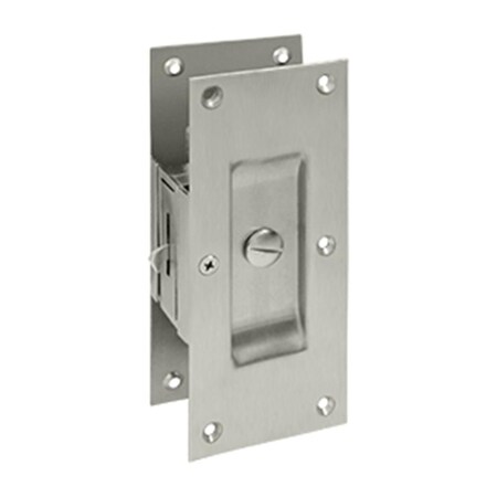 Dendesigns 6 in. Privacy Decorative Pocket LockSatin Nickel Solid DE563190